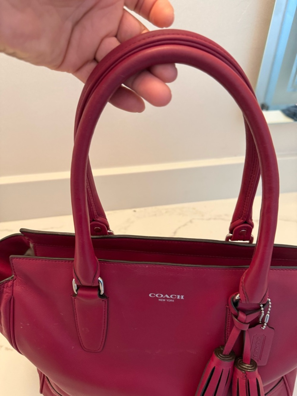 Coach 19890 dark red leather legacy medium, Candace tote shoulder bag - Picture 16 of 16